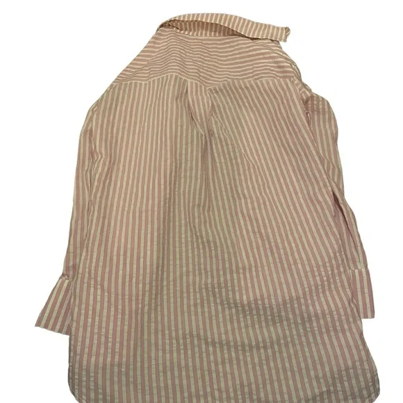 NWT Lola River pink and white stripped button up top - Picture 2 of 7